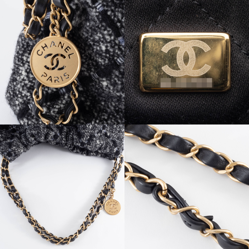 CHANEL（シャネル） バッグ 22 ショルダーバッグ ツイード ゴールド