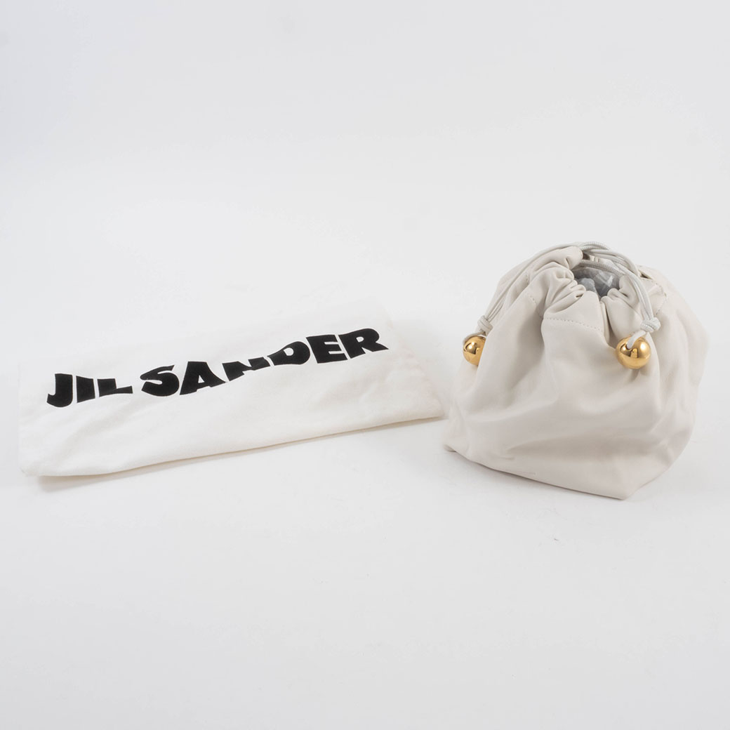 JIL SANDER ジルサンダー ダンプリング エンボスショルダーバッグ  ホワイト ジルサンダー Jil Sander バッグ ショルダーバッグ 巾着バッグ