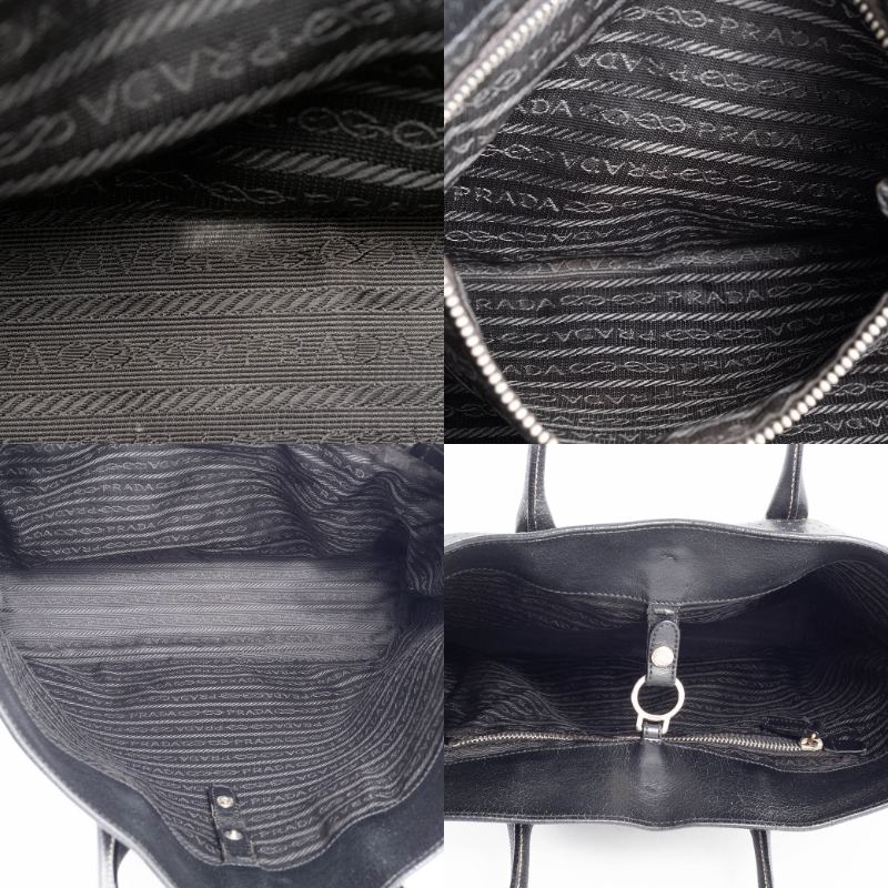 PRADA（プラダ） バッグ 中古 トートバッグ パンチングレザー ブラック