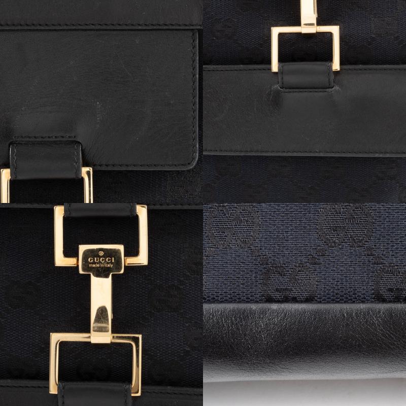 GUCCI トートバッグ　GG柄　ゴールド金具　キャンバス　ブラック　グッチ GG グッチ バッグ 中古 トート レディース GGキャンバス ジャッキー