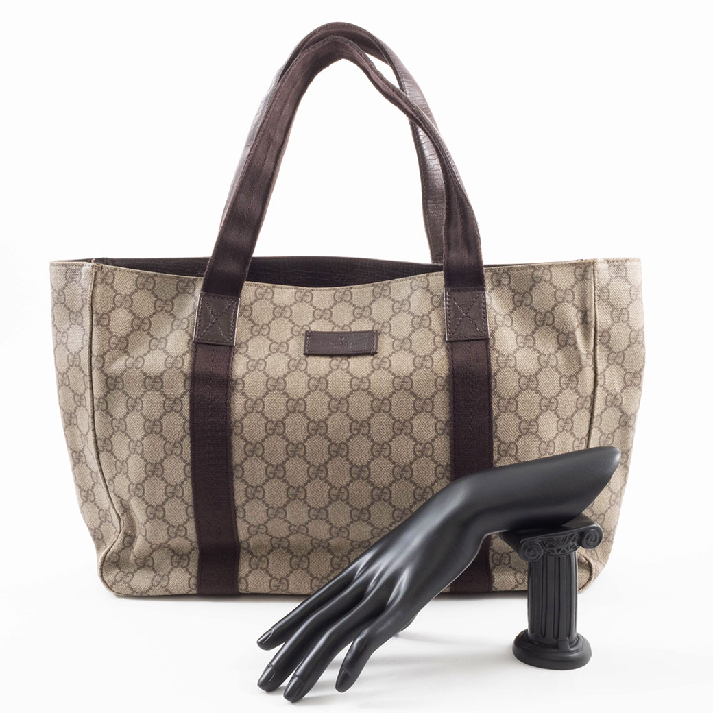 美品 GUCCI GGスプリーム トートバッグ ブラウン A4 GG グッチ バッグ 中古 トート レディース GGスプリーム 141624 レザー
