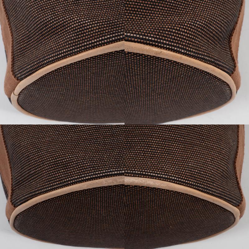 エルメス バッグ サクソーMM ショルダーバッグ トワルアッシュ ブラウン レディース A4収納不可 バケツ型 HERMES 中古の画像