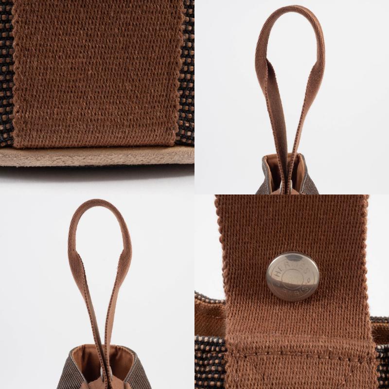 エルメス バッグ サクソーMM ショルダーバッグ トワルアッシュ ブラウン レディース A4収納不可 バケツ型 HERMES 中古の画像