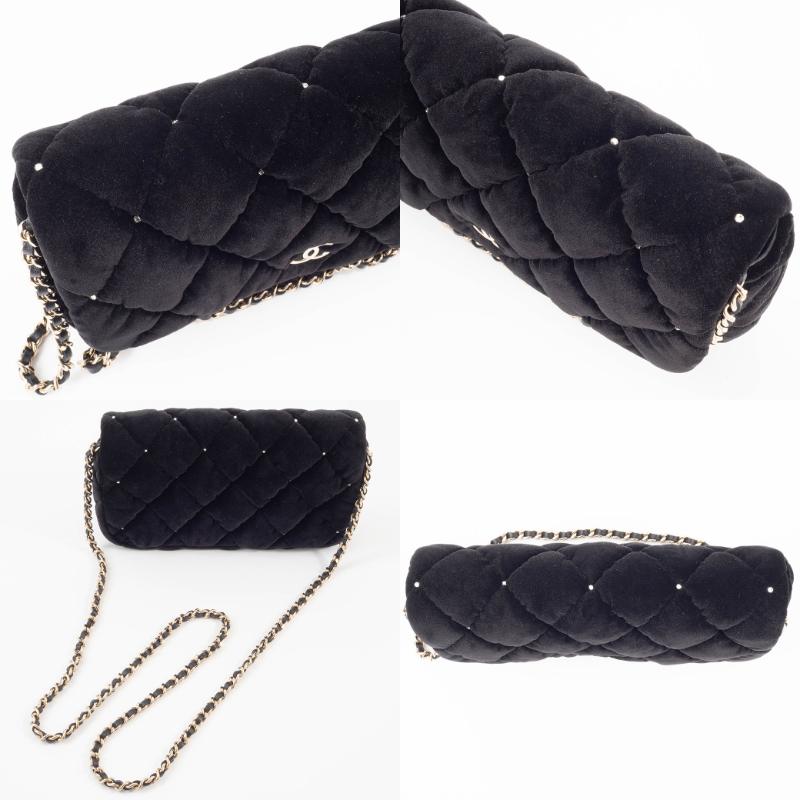 未使用 展示品 シャネル CHANEL マトラッセ 2way ハンド チェーン ショルダー バッグ ベルベット レザー ブラック ベロア 90314585 CHANEL（シャネル） （未使用 展示品）シャネル クロスボディバッグ