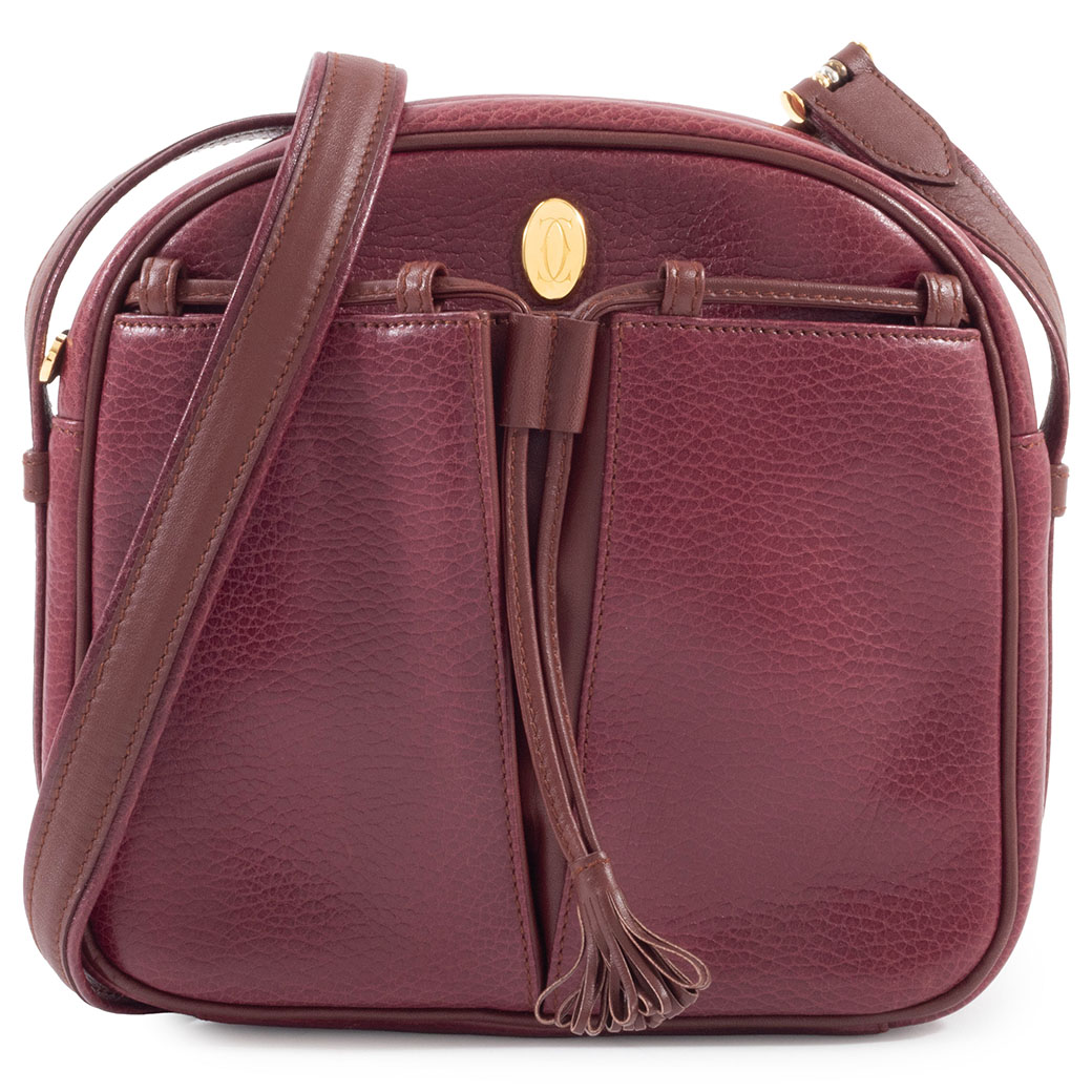 美品　Cartier カルティエ　s26 マストライン　ショルダーバッグ　レザー Cartier カルティエ ショルダーバッグ マストライン ロゴ レザー 斜め