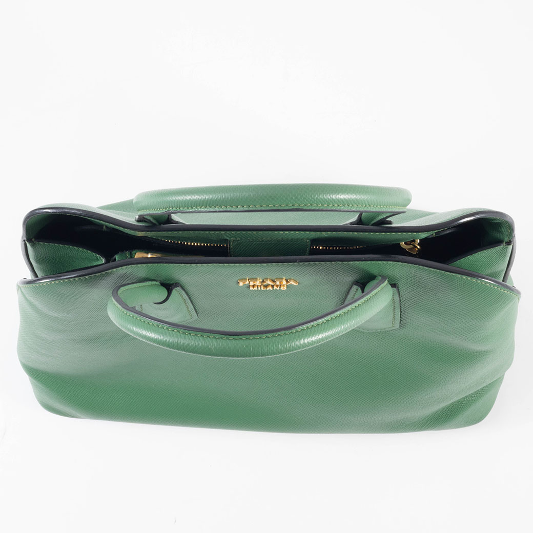 PRADA サフィアーノレザー 2way ショルダーバッグ グリーン SAFFIANO（PRADA） プラダ バッグ 中古 ショルダーバッグ 2way
