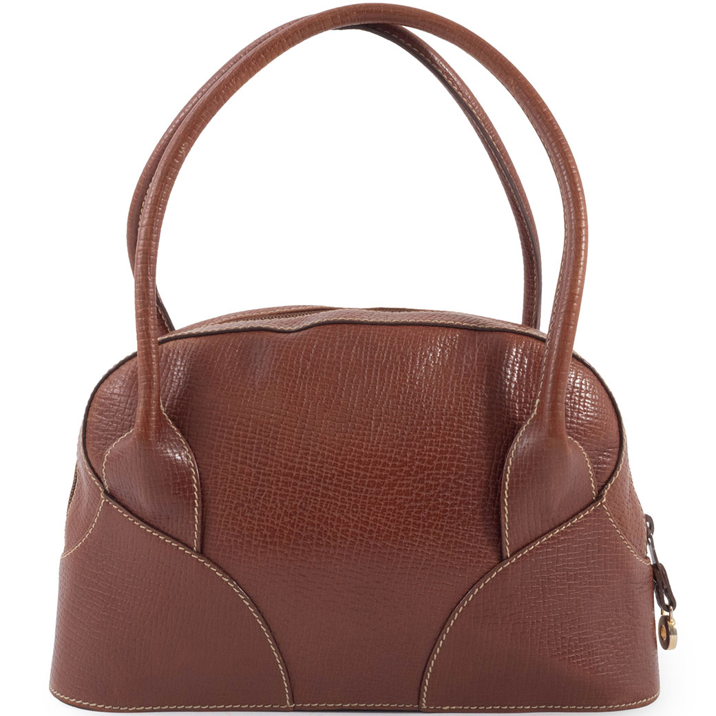 ビンテージロエベ ブラウンレザーショルダーバッグ ロエベ ハンドバッグ レザー ブラウン レディース ヴィンテージ 型押し