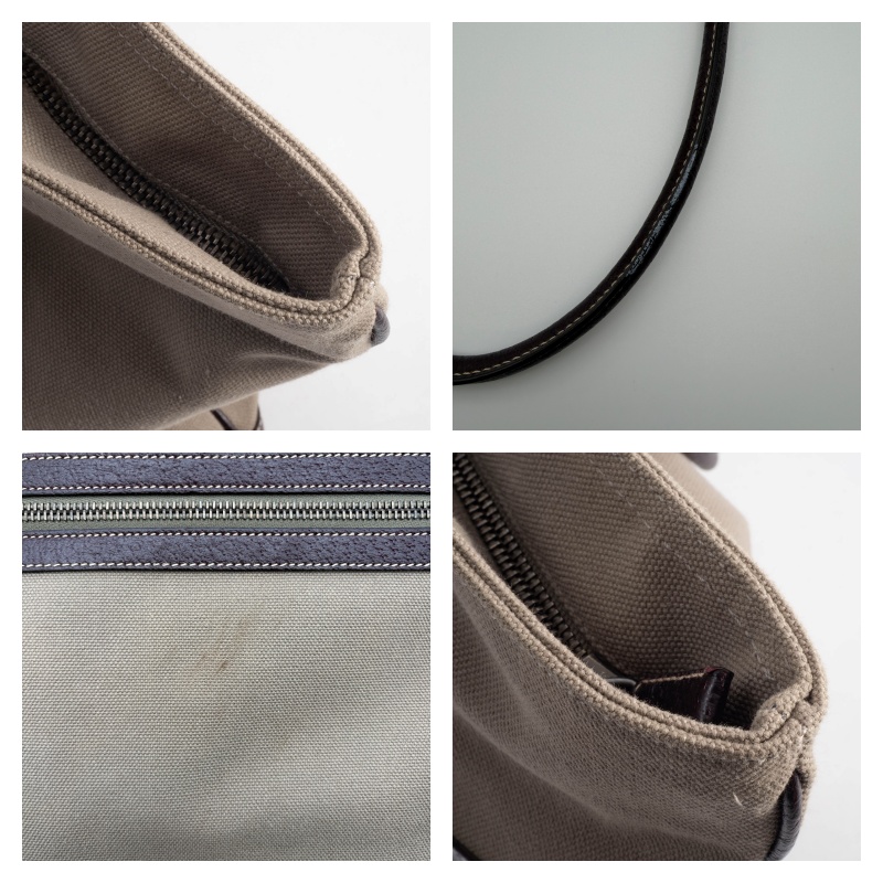 PRADA（プラダ） バッグ 中古 キャンバス トートバッグ レザー カーキ