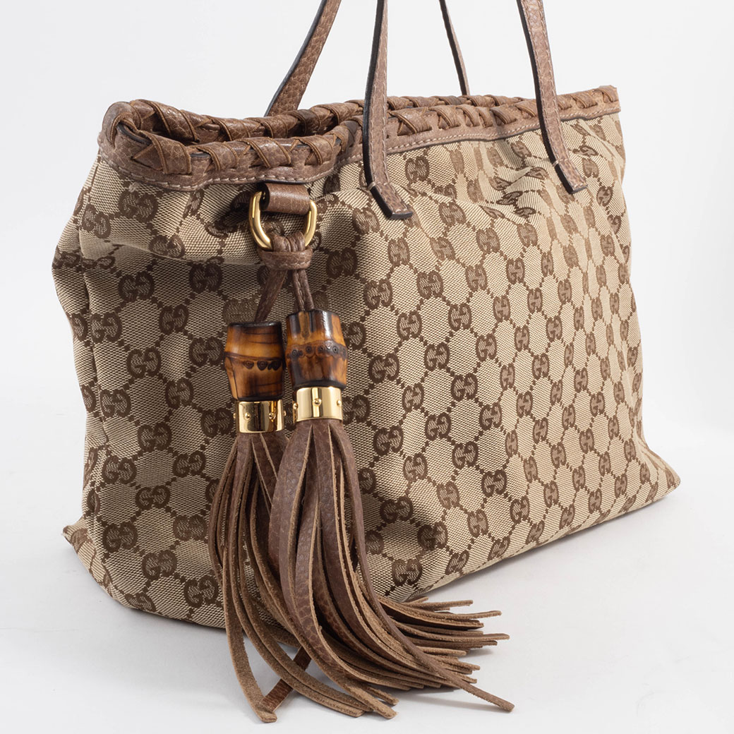 GUCCI（グッチ）GGキャンバス バンブータッセル トートバッグ バンブー グッチ バッグ 中古 トート レディース GGキャンバス