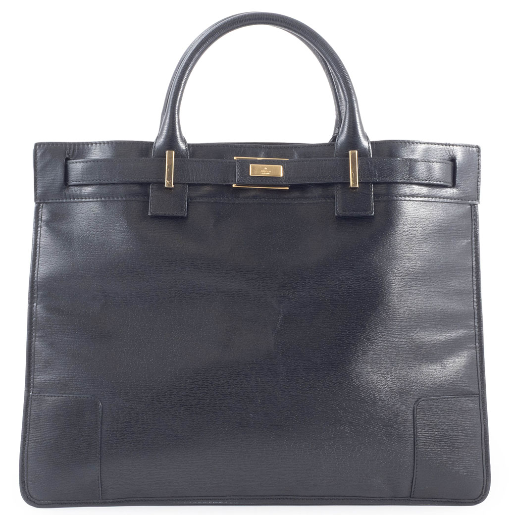 GUCCI レザー トートバッグ ブラック ビジネスバッグ　ヴィンテージ GUCCI（グッチ） バッグ メンズ 中古 トート オールドグッチ ビジネス