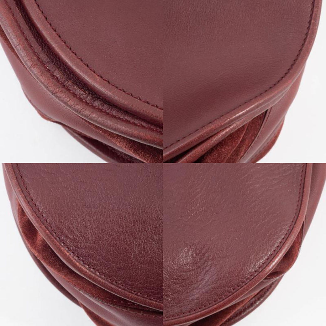 【CARTIER】カルティエ マストライン スウェード×カーフ ボルドー レディース ショルダーバッグ Cartier（カルティエ） マストライン ショルダーバッグ カーフスキン