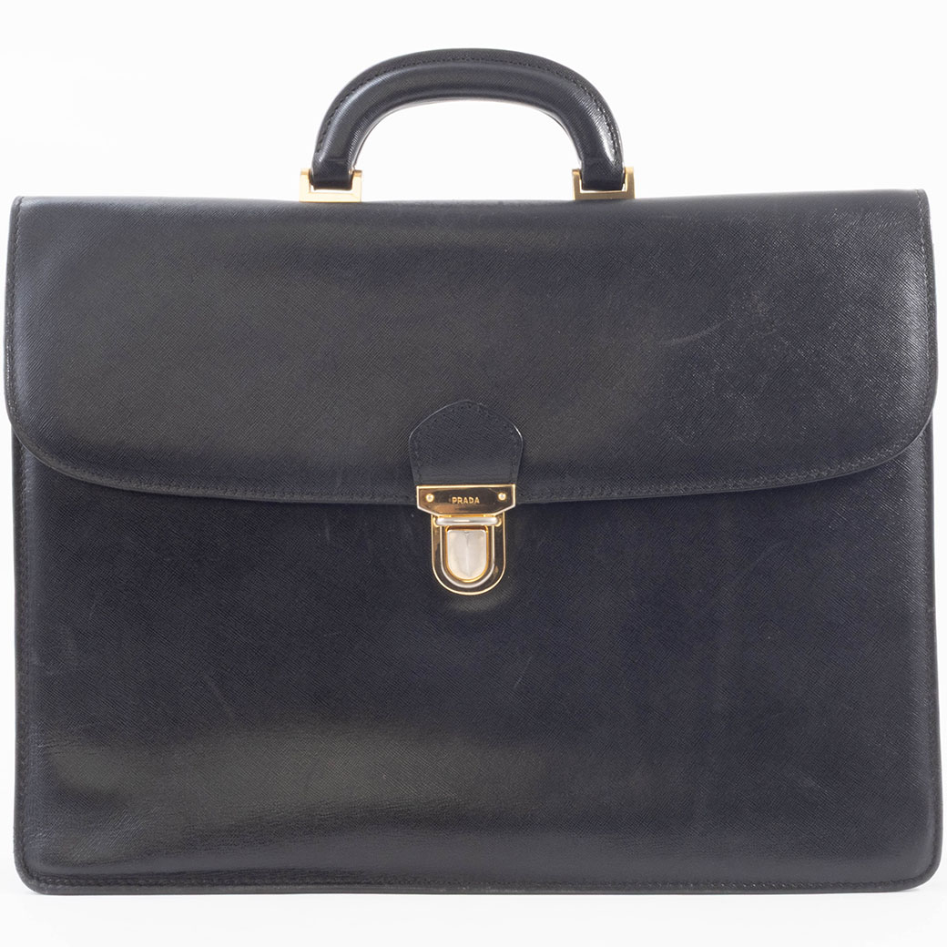PRADA（プラダ） バッグ 中古 メンズ ビジネスバッグ レザー ブラック