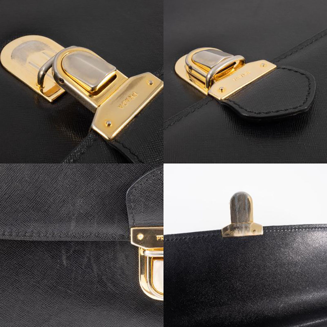 PRADA（プラダ） バッグ 中古 メンズ ビジネスバッグ レザー ブラック