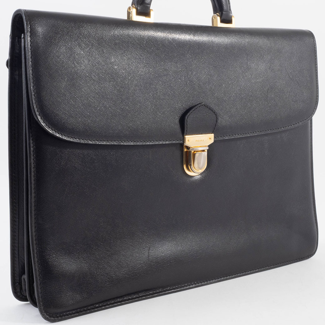 PRADA（プラダ） バッグ 中古 メンズ ビジネスバッグ レザー ブラック