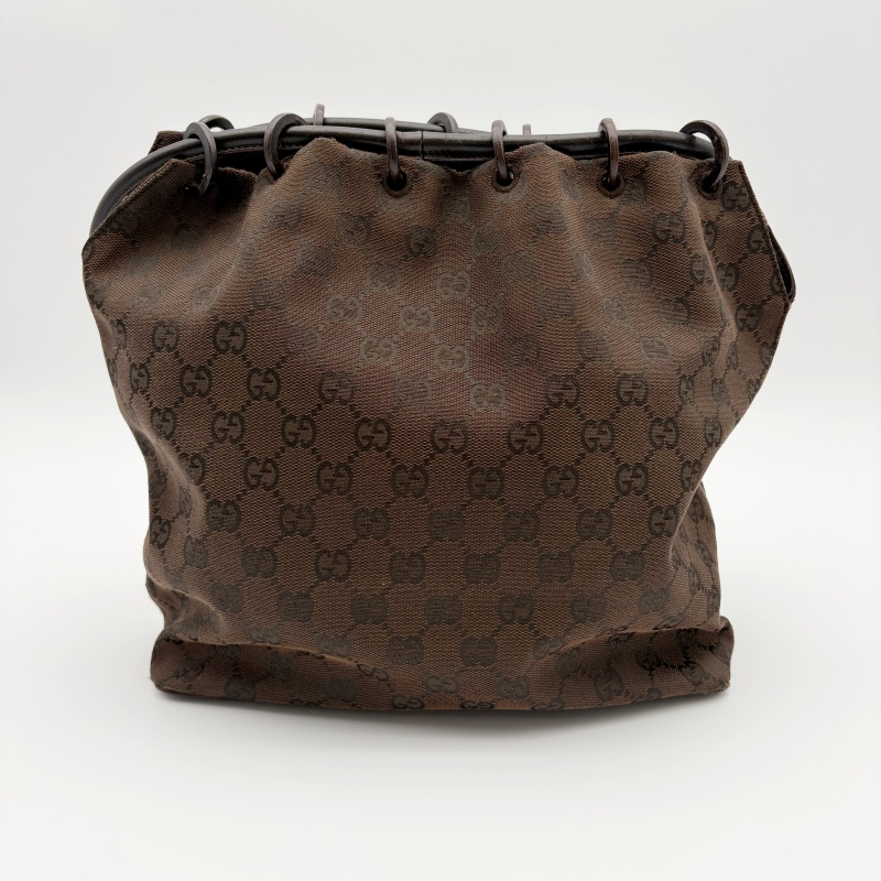 良品 GUCCI GG柄 キャンバス レザー ショルダー バッグ A4 大容量 グッチ GGキャンバス ショルダーバッグ 90644 GGキャンバスxレザー