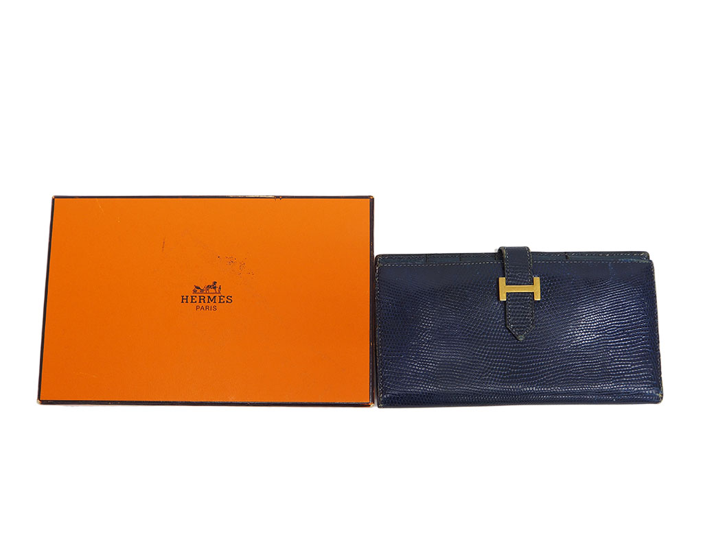 極美品 HERMES エルメス ベアン スフレ リザード 長財布 ▢M刻印 HERMES エルメス 長財布 ベアンスフレ ショコラ リザード