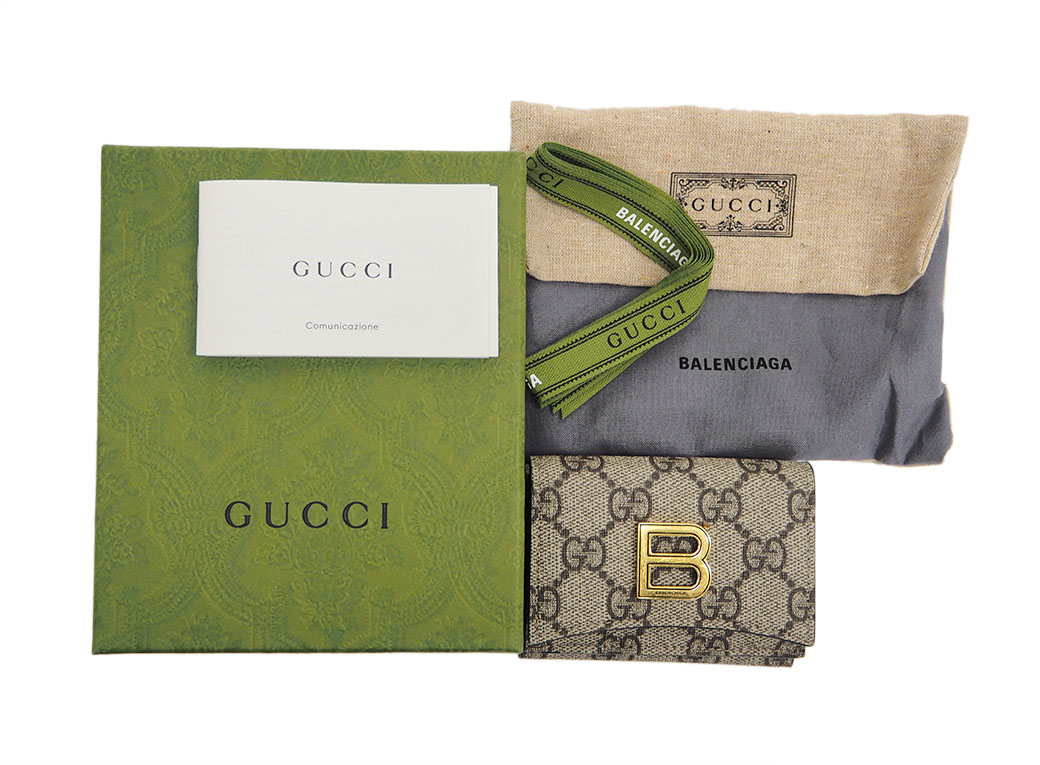 極美品 グッチ 681700 バレンシアガ コンパクトウォレット 三つ折り財布 GUCCI - 極美品 グッチ 681700 バレンシアガ コンパクト
