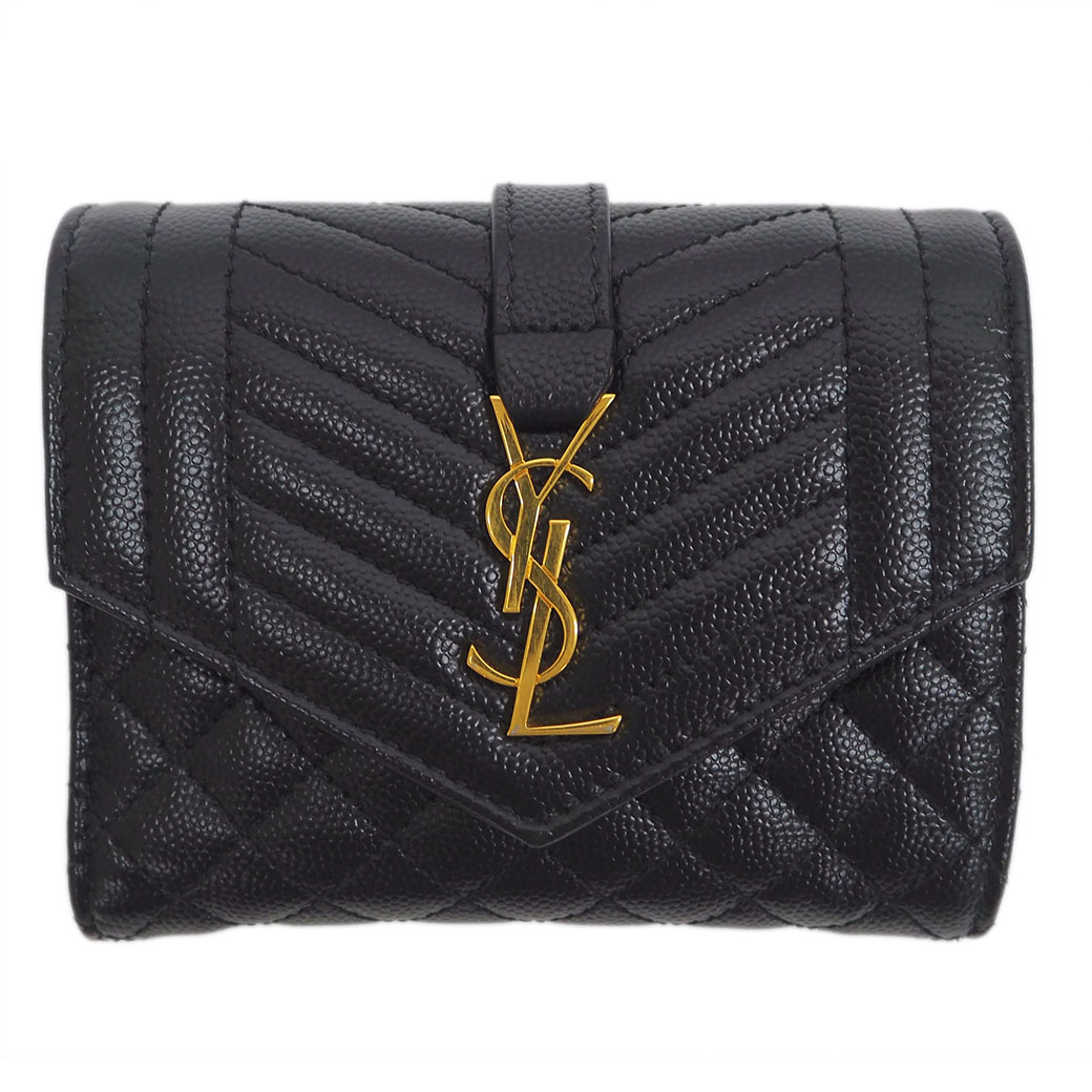 SAINTLAURENTマトラッセ スモールエンベロープウォレット BLACK 三越伊勢丹 | SAINT LAURENT/サンローラン_women通販