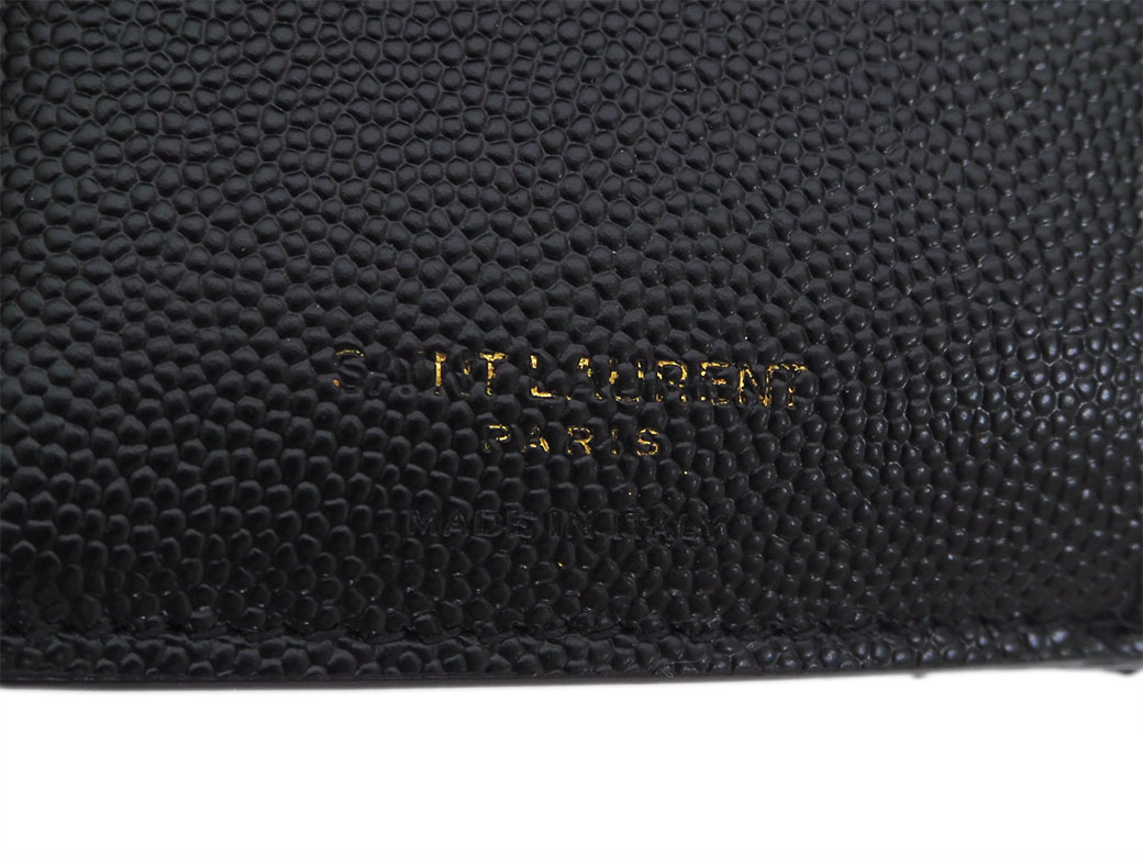 VERSACE 黒 2つ折りコンパクト財布、サンローランキーリング、時計おまけ SAINT LAURENT サンローラン 財布 二つ折り モノグラム