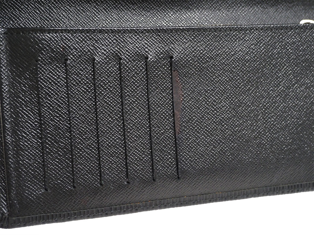 VUITTON/長財布/2つ折り/ブラック/レザー/メンズ/美品 美品✨ ルイヴィトン 長財布 メンズ 二つ折り タイガ レザー