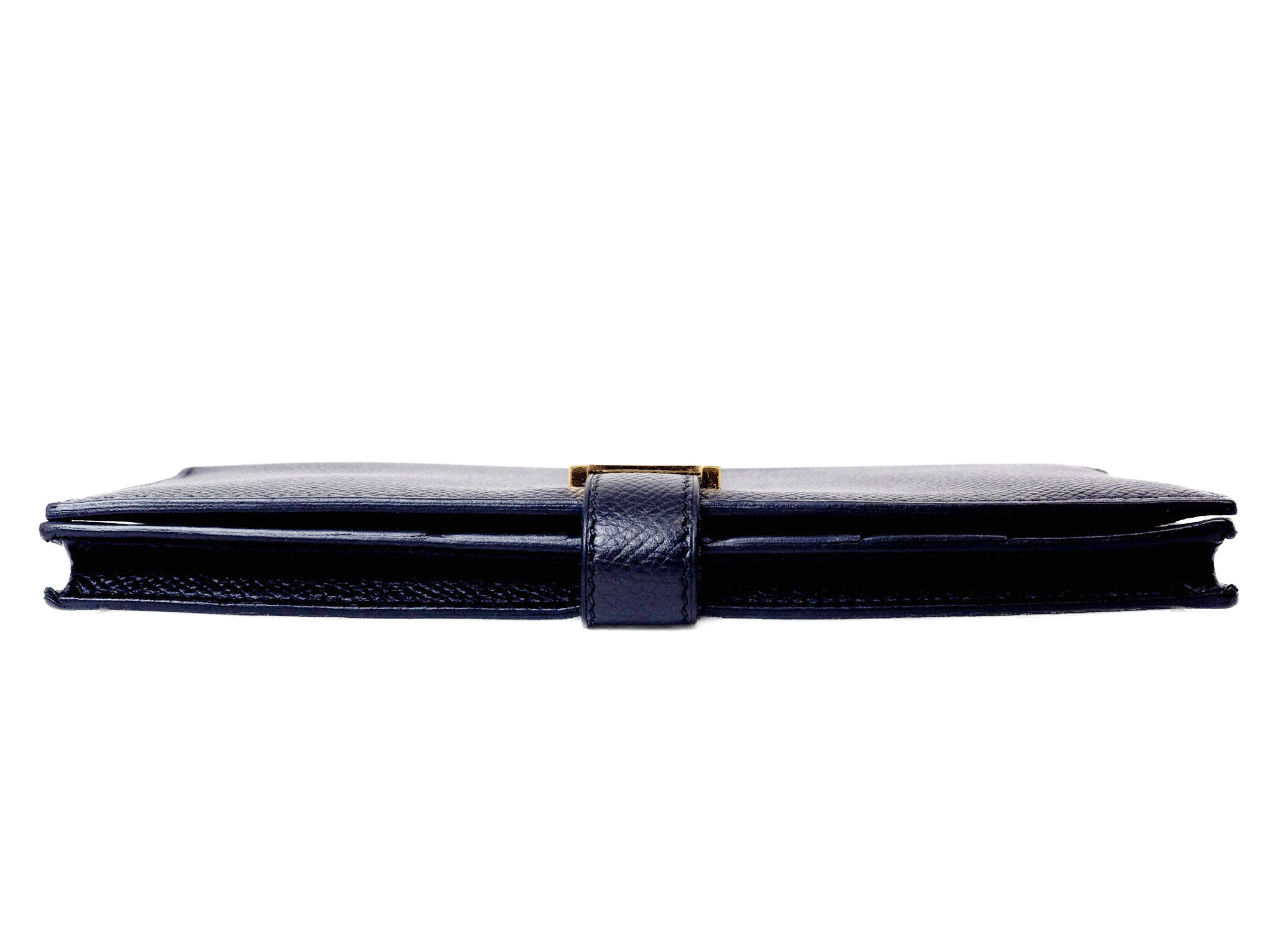 良品◆HERMES エルメス ベアン 長財布 ヴォーエプソン 黒 ゴールド金具 エルメス ベアンスフレ 二つ折り長財布 ブラック ゴールド金具