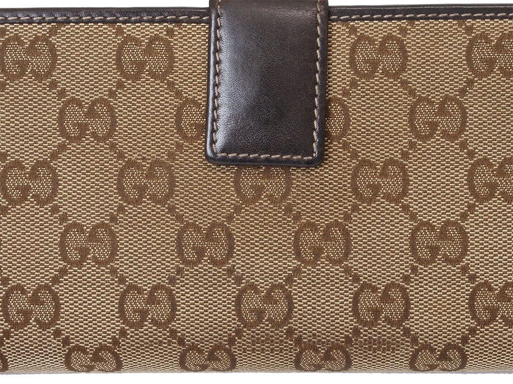 美品】GUCCI 長財布 二つ折り GGスプリーム レザー PVC ロゴ型押し