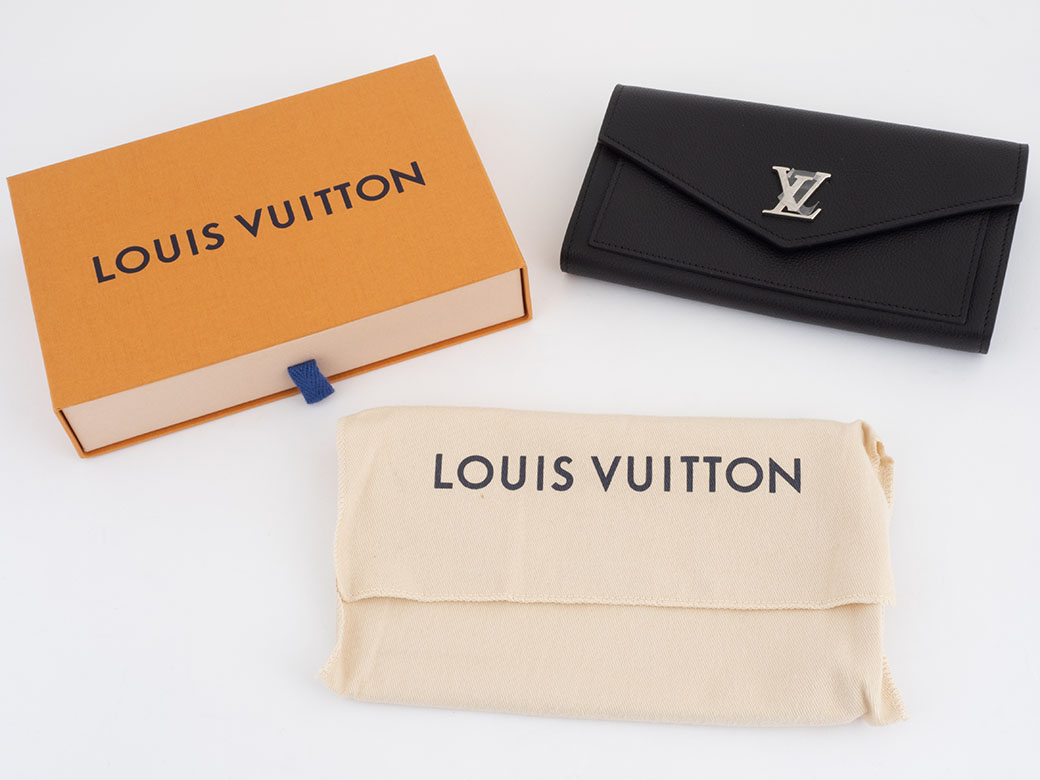 【正規品】LOUIS VUITTON ロックミー　ブラック長財布　箱付き 新品同様】ルイヴィトン マイロックミー 長財布 黒 ブラック