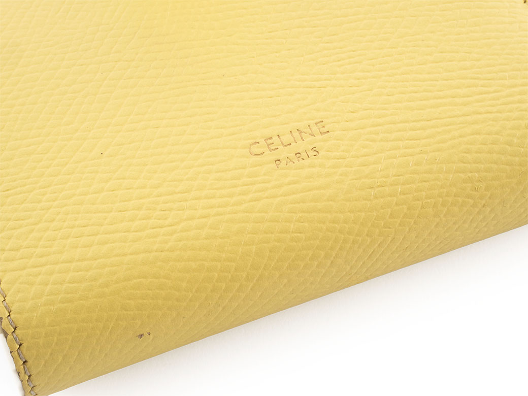 美品 CELINE セリーヌ 二つ折り イエロー スモールストラップウォレット CELINE（セリーヌ） スモールストラップ ウォレット 二つ折り財布 2