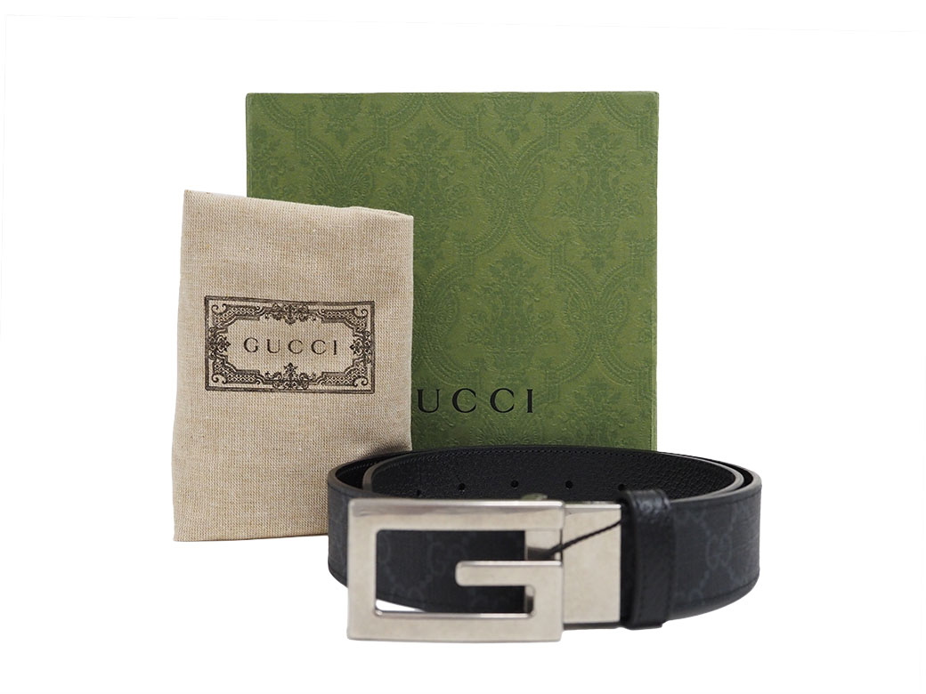 グッチ スクエアG バックル リバーシブル ベルト 35mm 80cm ブラック シルバー金具 メンズ 26974 レザー GUCCI 未使用 中古  : c3000418 : UPRISE Yahoo!ショップ - 通販 - Yahoo!ショッピング