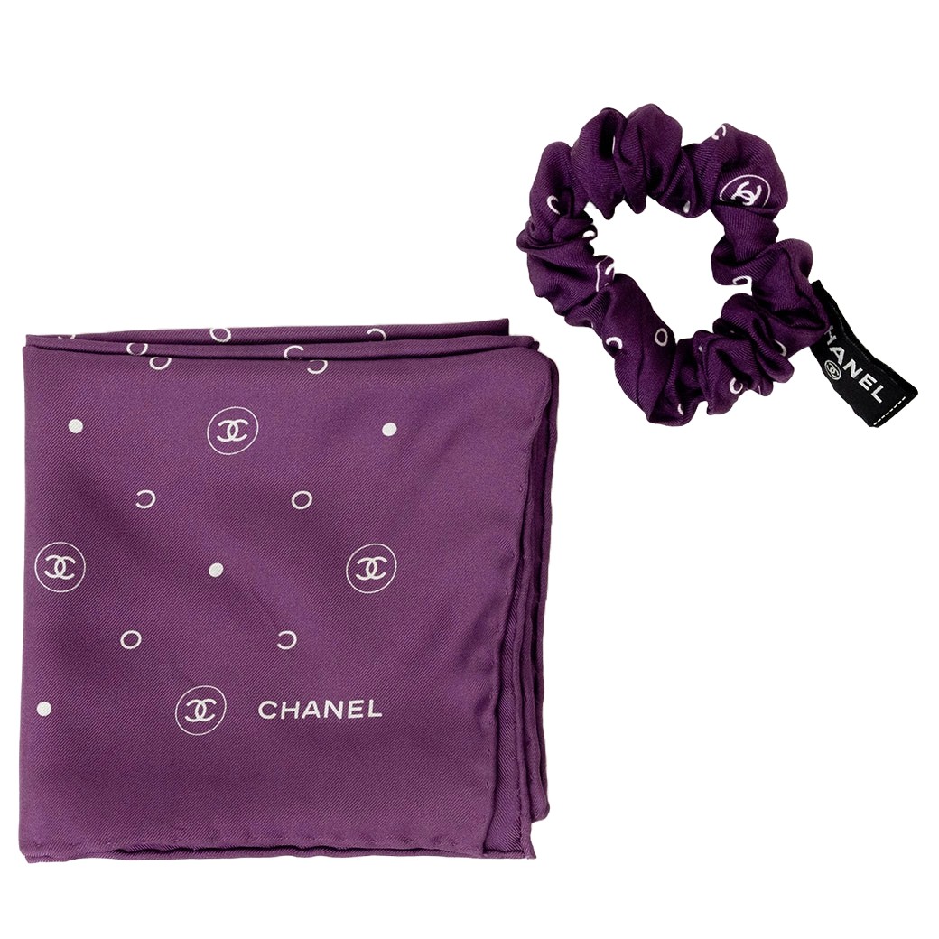 CHANEL（シャネル） ヘアアクセサリー スカーフ付き シュシュ 正方形 