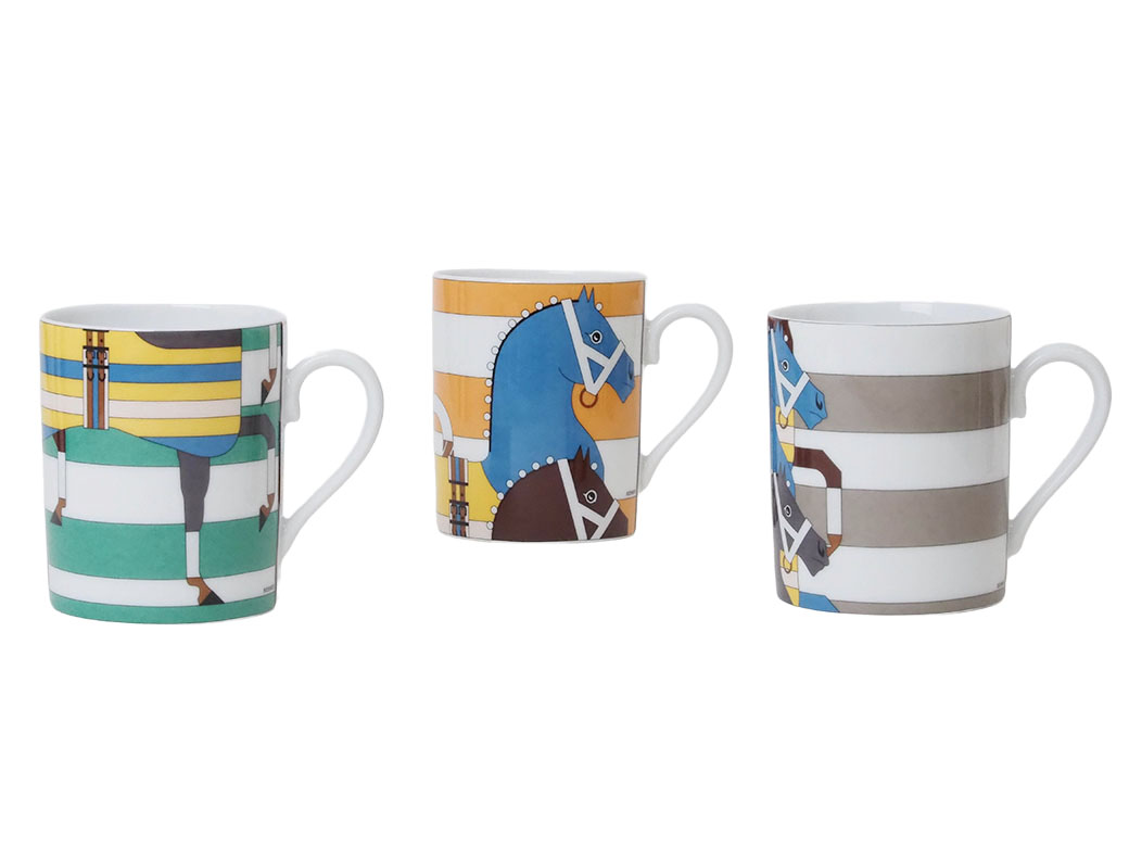 エルメス ロカバール マグカップ 3点セット 食器 マルチカラー P051432P 陶器 300ml HERMES 未使用 中古_1