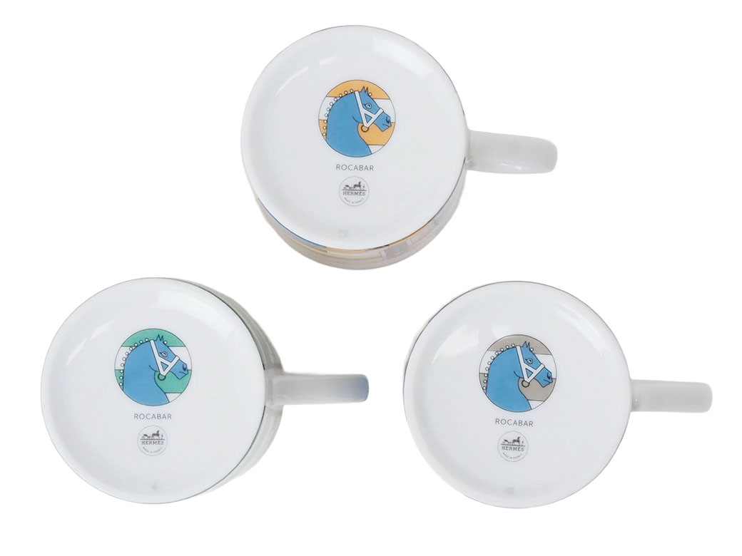 エルメス ロカバール マグカップ 3点セット 食器 マルチカラー P051432P 陶器 300ml HERMES 未使用 中古_4