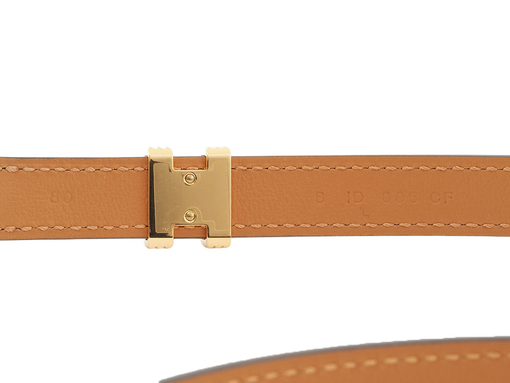 【極美品】HERMES ミニHベルト 70 ブラウン×ブラック ゴールド金具 ベルトバックル 《ミニH》 & リバーシブルベルト 《エルメス