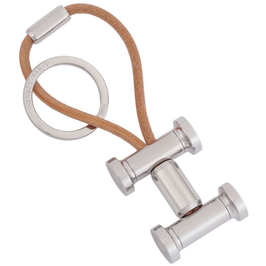 HERMES（エルメス） キーホルダー モビールH キーリング ベージュx