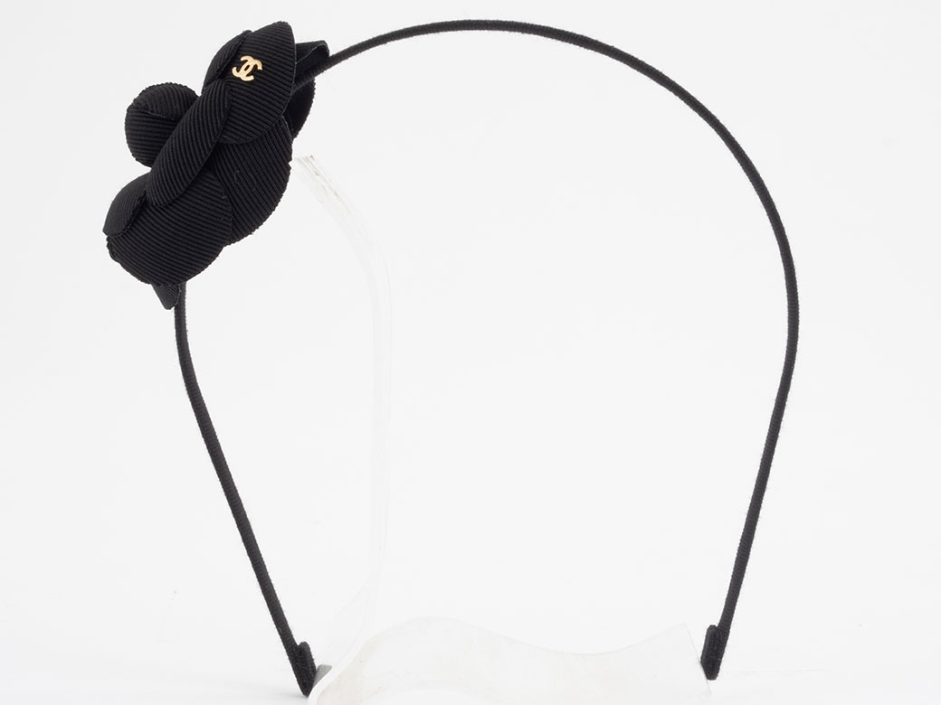 CHANEL（シャネル） 24P カメリア カチューシャ ブラック コットン