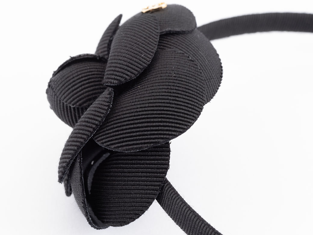 CHANEL（シャネル） 24P カメリア カチューシャ ブラック コットン