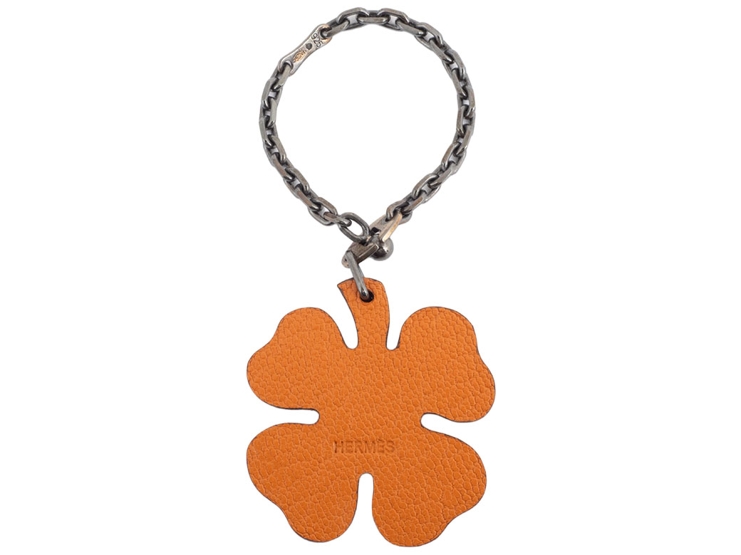 HERMES（エルメス） ラッキー4 クローバー バッグチャーム レザーx