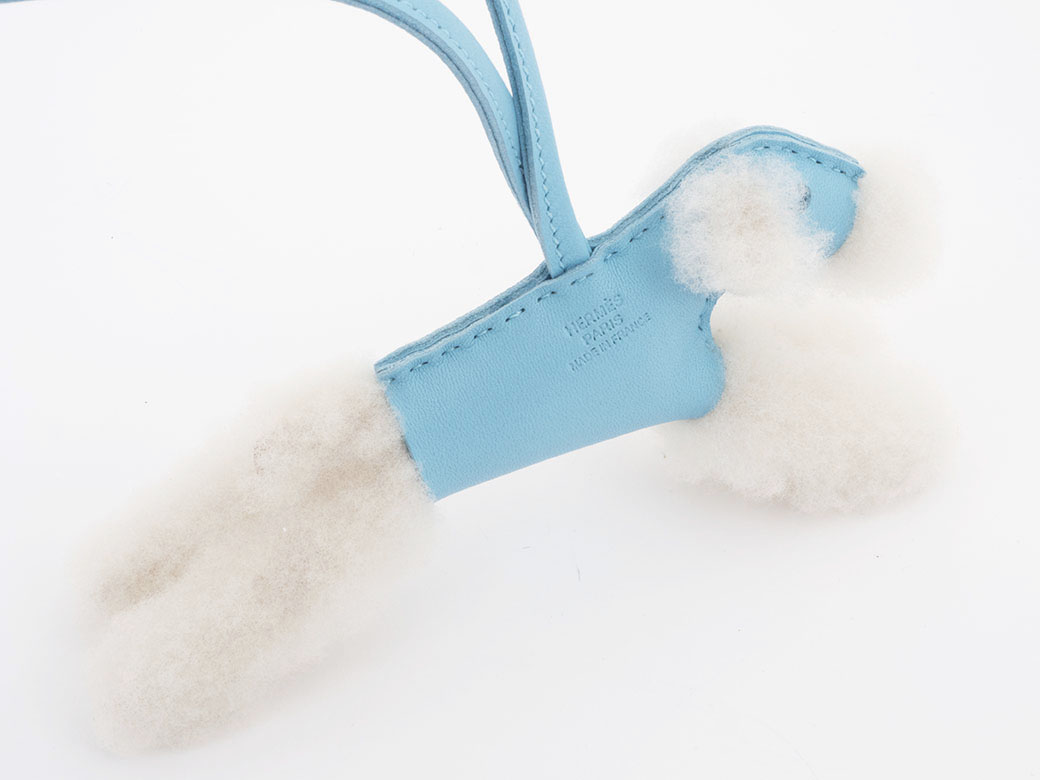 HERMES（エルメス） バディ チャーム 犬 ブルー系 レザーxウール