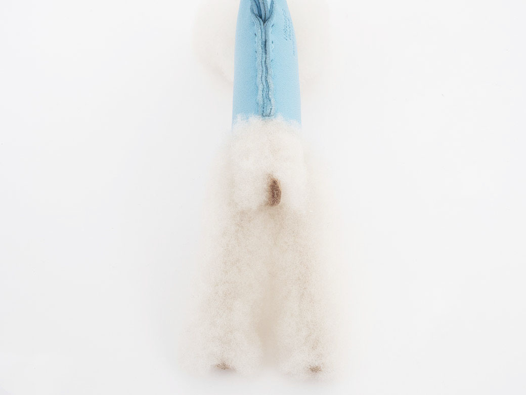 HERMES（エルメス） バディ チャーム 犬 ブルー系 レザーxウール