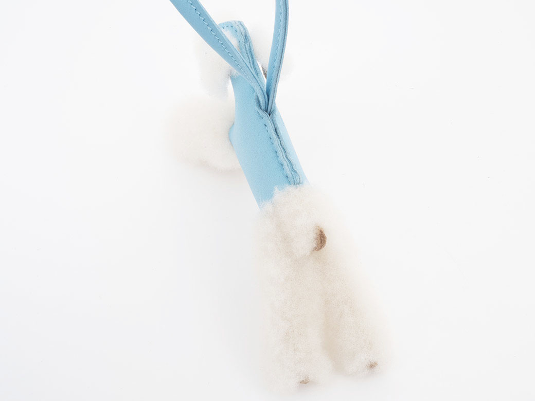 HERMES（エルメス） バディ チャーム 犬 ブルー系 レザーxウール