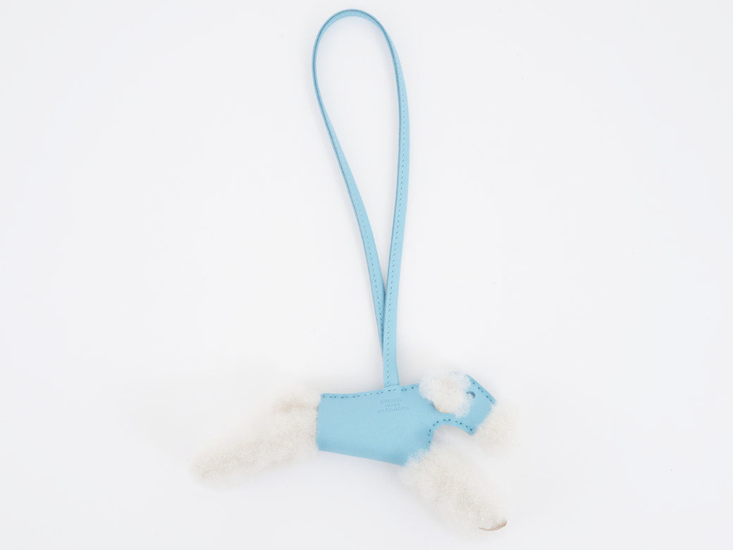 HERMES（エルメス） バディ チャーム 犬 ブルー系 レザーxウール