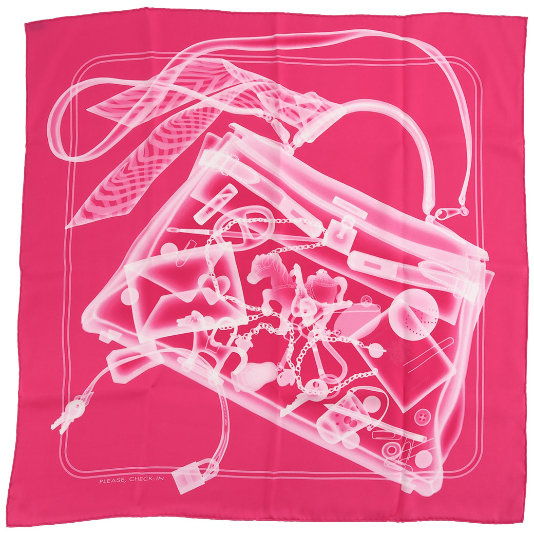 未使用品＊エルメス カレ70 プリーズチェックイン スカーフ シルク HERMES（エルメス） カレ70 プリーズ チェックイン Please Check in