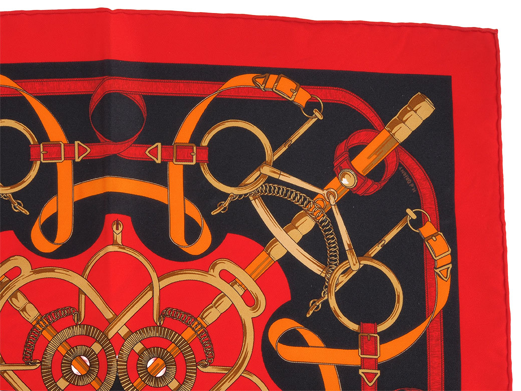 HERMES（エルメス） スカーフ カレ45 プチカレ 黄金の拍車 Eperon Dor
