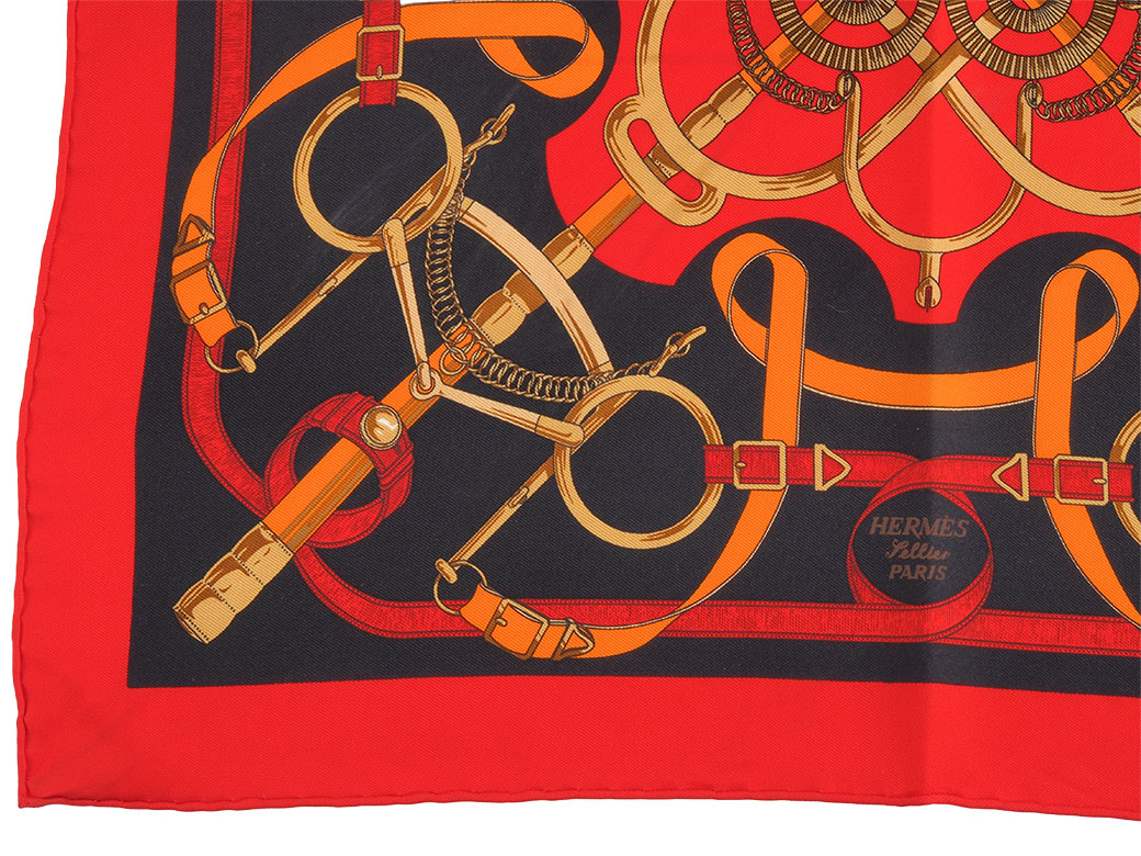 HERMES scarf Pellier ペリエ　黄金の拍車　カレ90 エルメスHERMES カレ90 Eperon d'or 黄金の拍車 シルクスカーフ