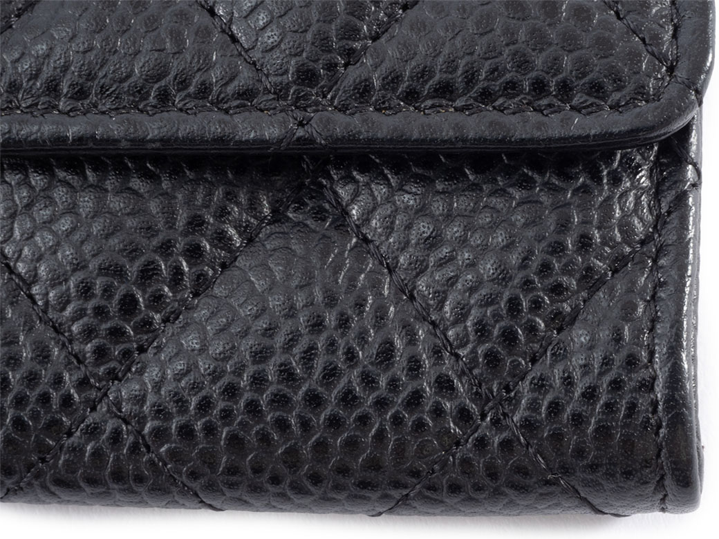 キャビアスキン シャネル カードケース A50169 ブラック レディース