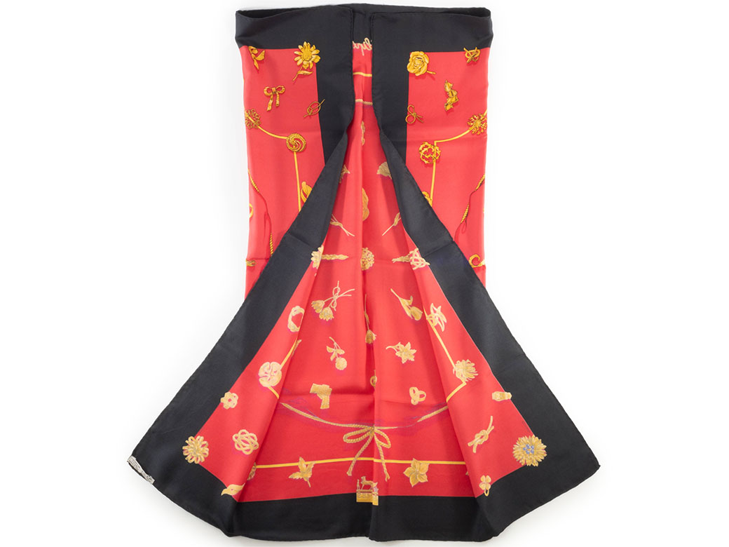 HERMES（エルメス） スカーフ カレ90 クリップ Clips シルク レッド