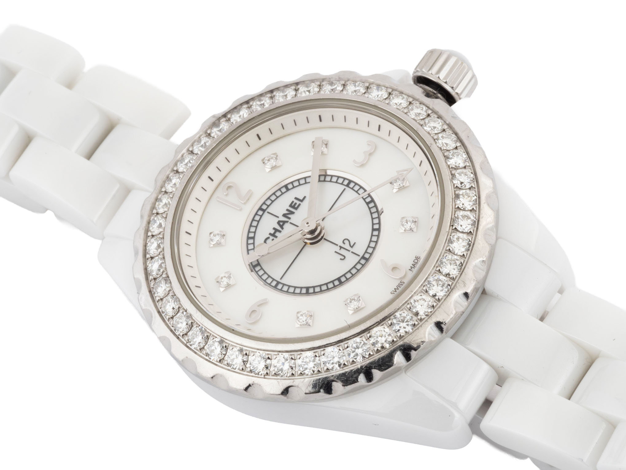 シャネル J12 ホワイトセラミック 8Pダイヤインデックス 33MM