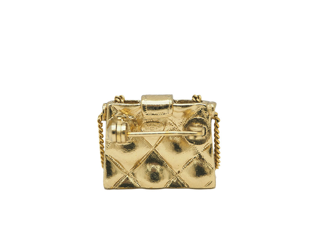 美品　シャネル　マトラッセ　チェーン　バッグ　ブローチ　2点おまとめ CHANEL（シャネル） マトラッセ ブローチ チェーン バッグ ミニ