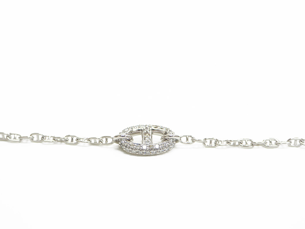 新品　HERMES エルメス　シルバー　シェーヌダンクル　ブレスレット ホワイト 360917501_1.jpg