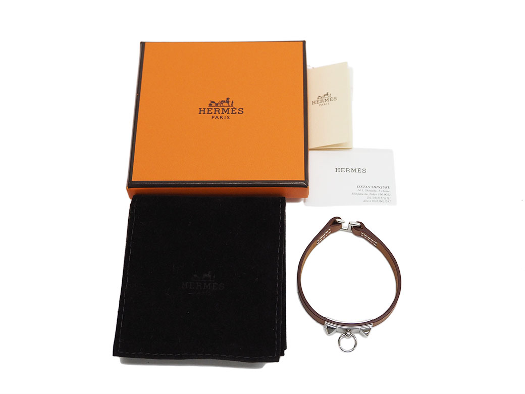 エルメス レザーブレスレット リヴァルミニ ゴールド シルバー金具 H081181CK37 サイズT3 レディース HERMES 未使用 中古｜brandshop-uprise｜08